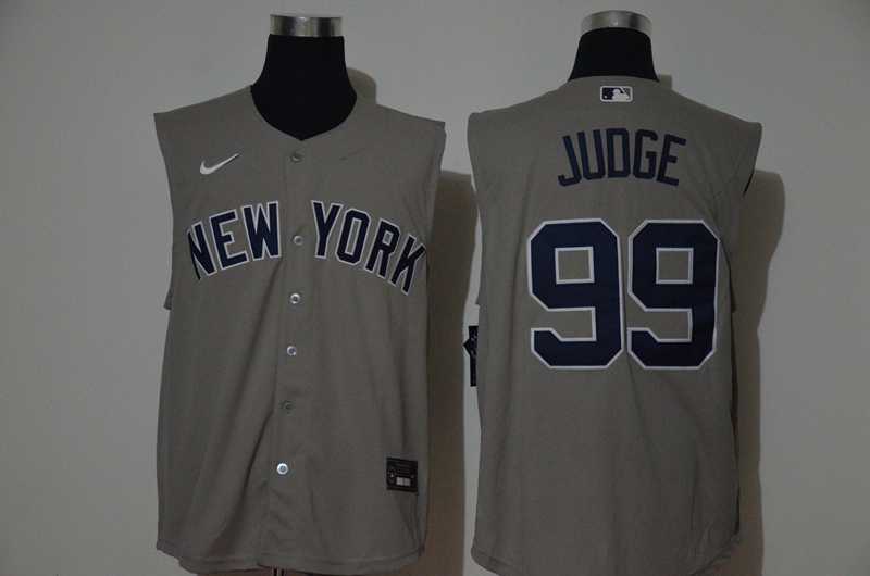 Yankees 99 Aaron Judge Gray Nike Cool Base Sleeveless Jersey,We sell and wholesale Yankees 99 Aaron Judge Gray Nike Cool Base Sleeveless Jersey on line form chian!